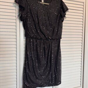 Black Sparkly Sequin Cocktail Dress (size M)